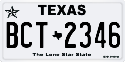 TX license plate BCT2346