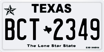 TX license plate BCT2349