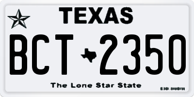 TX license plate BCT2350
