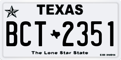 TX license plate BCT2351