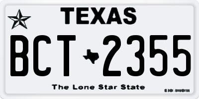 TX license plate BCT2355