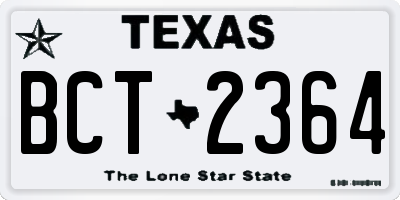 TX license plate BCT2364