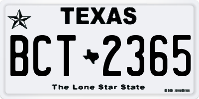 TX license plate BCT2365