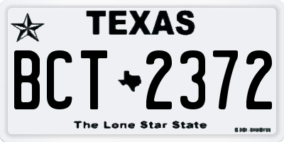 TX license plate BCT2372