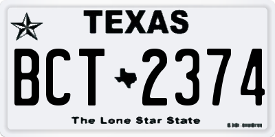 TX license plate BCT2374