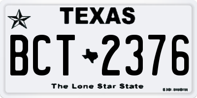 TX license plate BCT2376