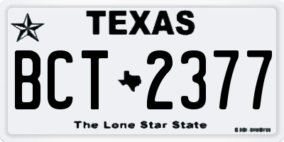 TX license plate BCT2377