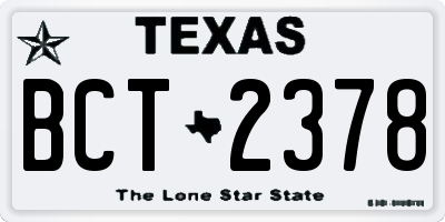TX license plate BCT2378
