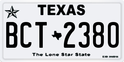 TX license plate BCT2380