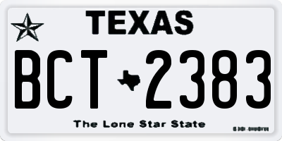 TX license plate BCT2383