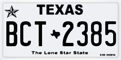 TX license plate BCT2385