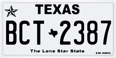 TX license plate BCT2387