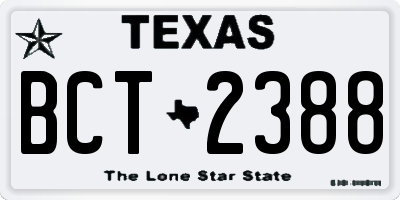 TX license plate BCT2388