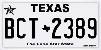 TX license plate BCT2389