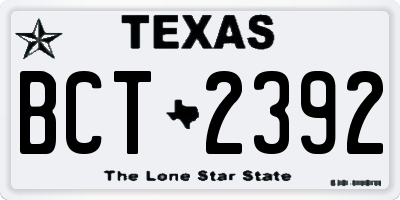 TX license plate BCT2392