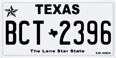 TX license plate BCT2396