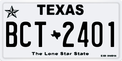 TX license plate BCT2401