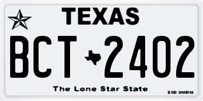 TX license plate BCT2402