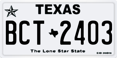 TX license plate BCT2403