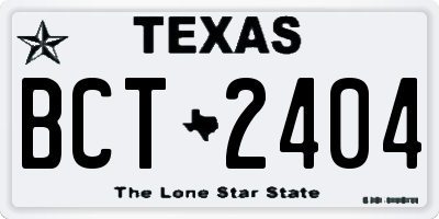TX license plate BCT2404