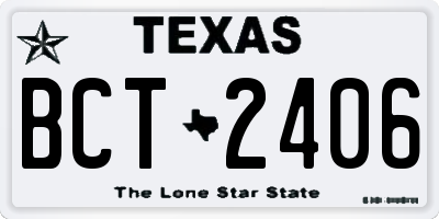 TX license plate BCT2406