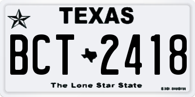 TX license plate BCT2418
