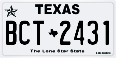 TX license plate BCT2431
