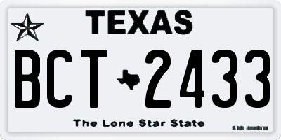 TX license plate BCT2433