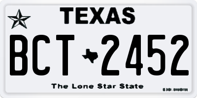 TX license plate BCT2452
