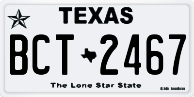 TX license plate BCT2467