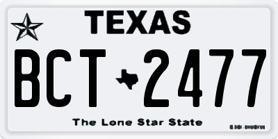 TX license plate BCT2477