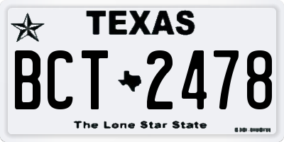 TX license plate BCT2478