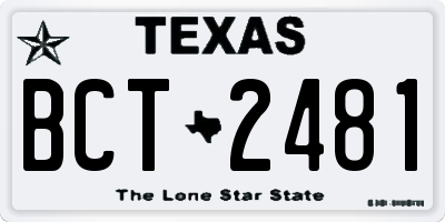 TX license plate BCT2481