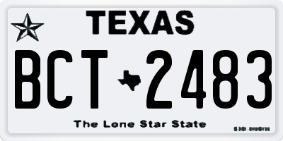 TX license plate BCT2483
