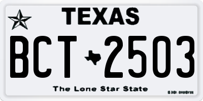 TX license plate BCT2503