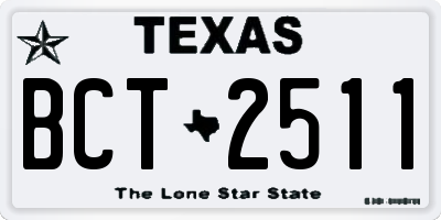 TX license plate BCT2511