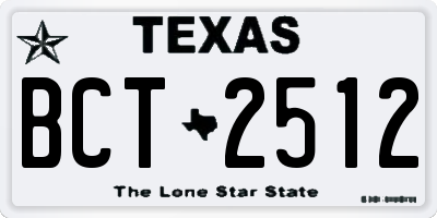 TX license plate BCT2512
