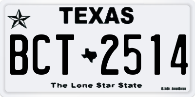 TX license plate BCT2514