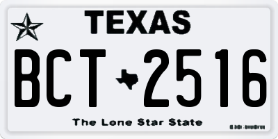 TX license plate BCT2516