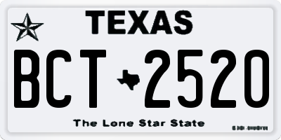 TX license plate BCT2520
