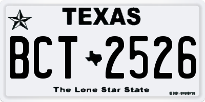 TX license plate BCT2526