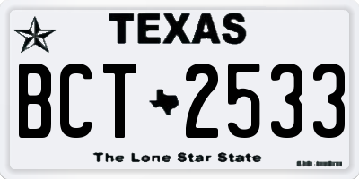 TX license plate BCT2533