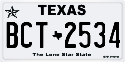 TX license plate BCT2534