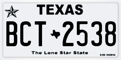 TX license plate BCT2538
