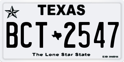 TX license plate BCT2547