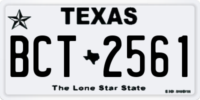 TX license plate BCT2561