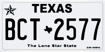 TX license plate BCT2577