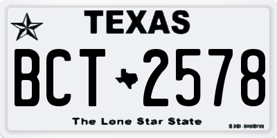 TX license plate BCT2578