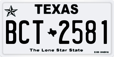 TX license plate BCT2581