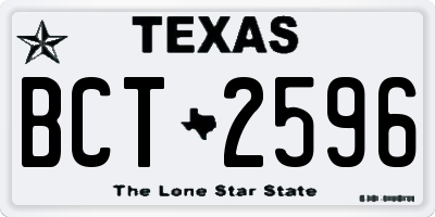 TX license plate BCT2596